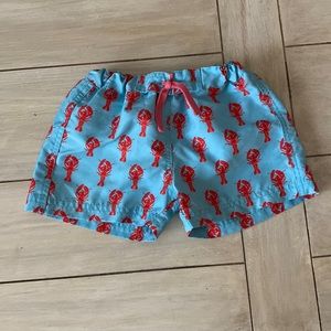 Rachel Riley Blue Coral Lobster Swim Trunks 6-12 Months Preppy